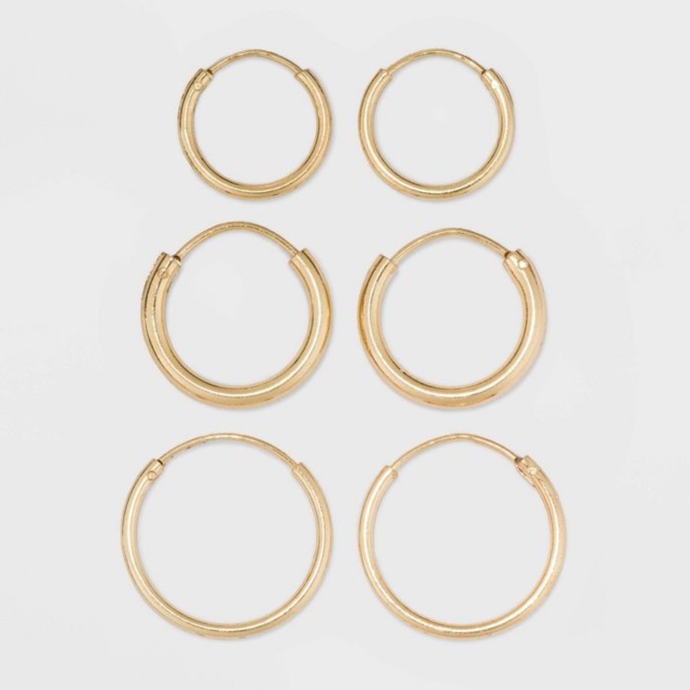 Set of 3 hoop earrings